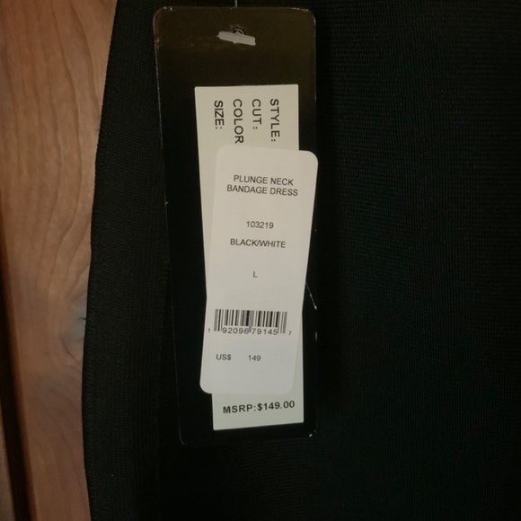 Bebe Plunge Neck Bandage Dress - Picture 6 of 8